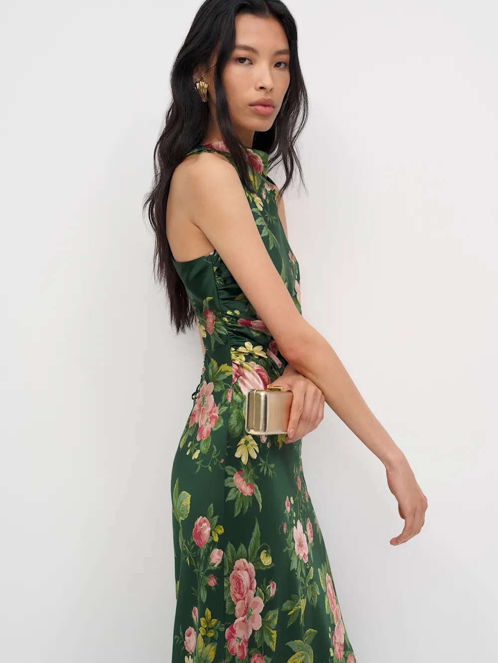 Reformation Anaiis Silk Maxi Dress in Belvedere NWT 4 - Picture 4 of 6
